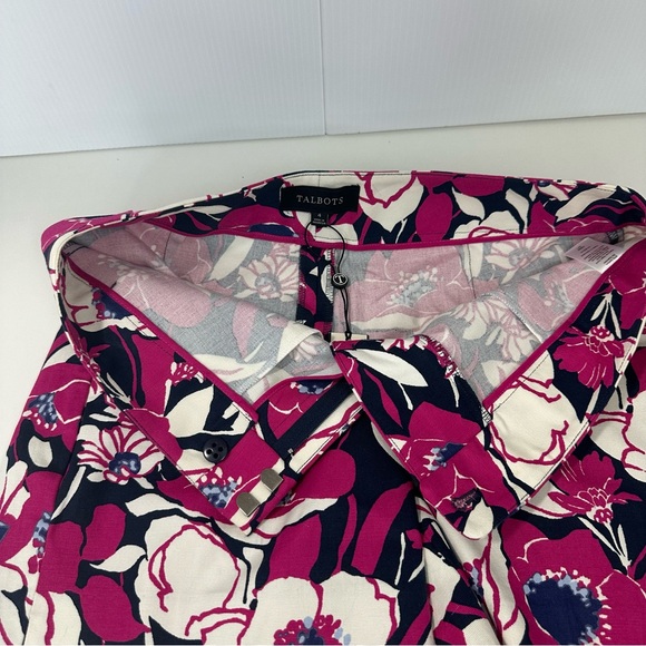TALBOTS Women's Stretch 5" Short Size 4 NWT Pink Blue White Floral - Picture 10 of 12